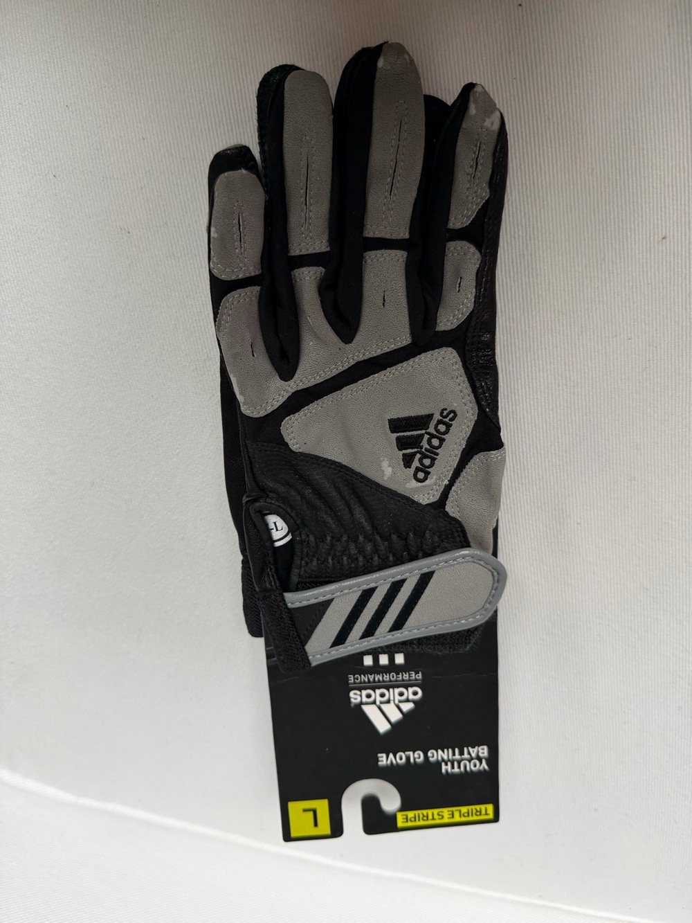 adidas Black and Gray Batting Glove